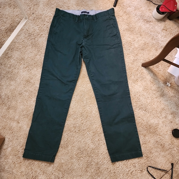Tommy Hilfiger dark green pants chinos cotton - Picture 3 of 10